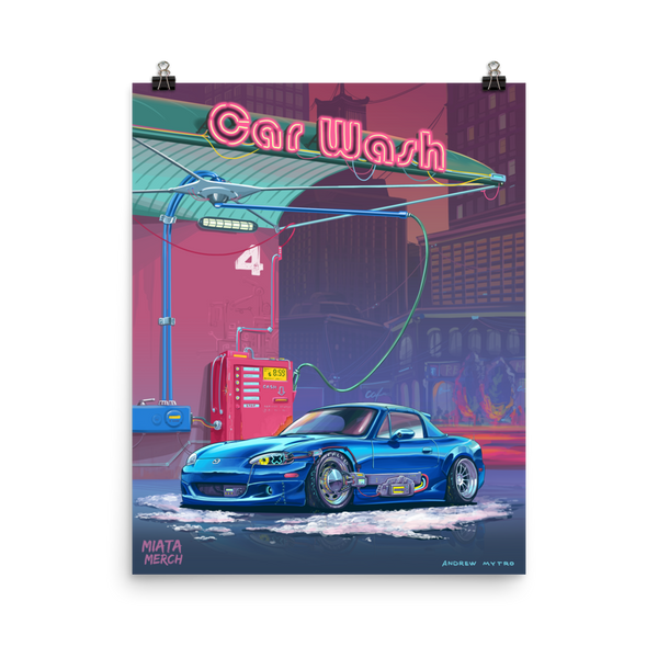 RetroFuturistic Car Wash Poster